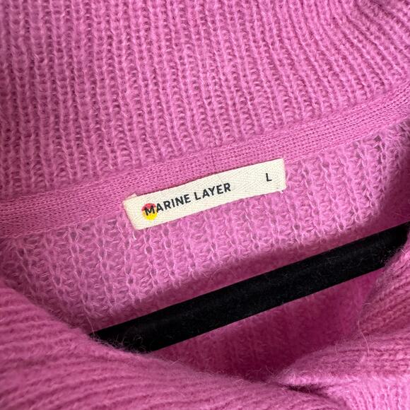 Marine Layer Women's Pink Evelyn Dream Yarn Pullover Sweater Size Large - Picture 2 of 6